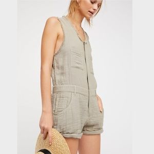 Free People Olive Mechanic Romper
